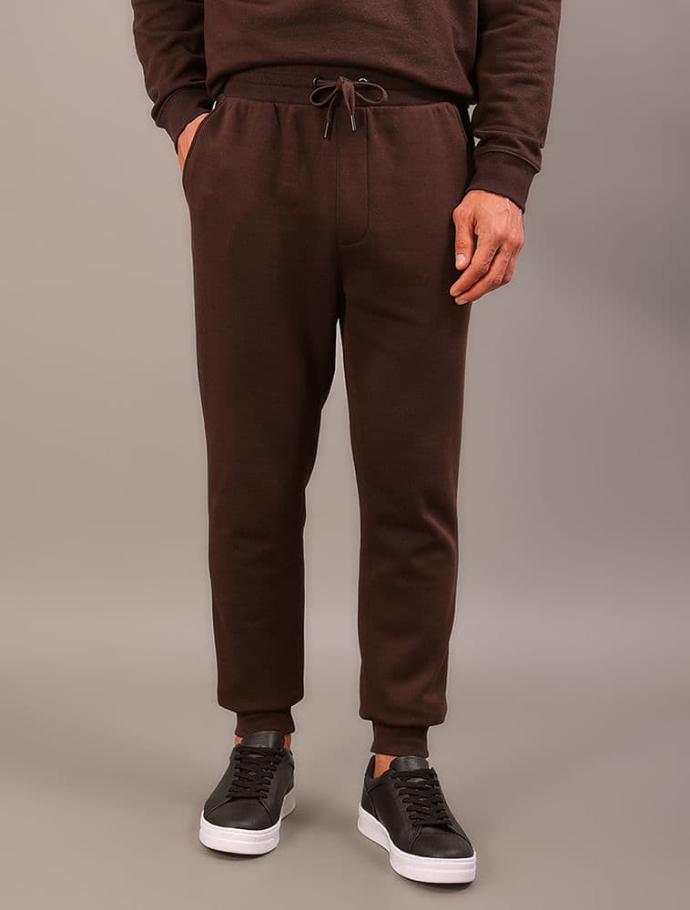 Calça de Moletom Bordado - Cafe