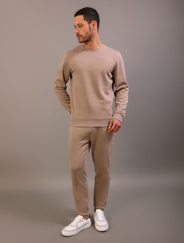 Calça Moletom Bordado - Caqui Medio