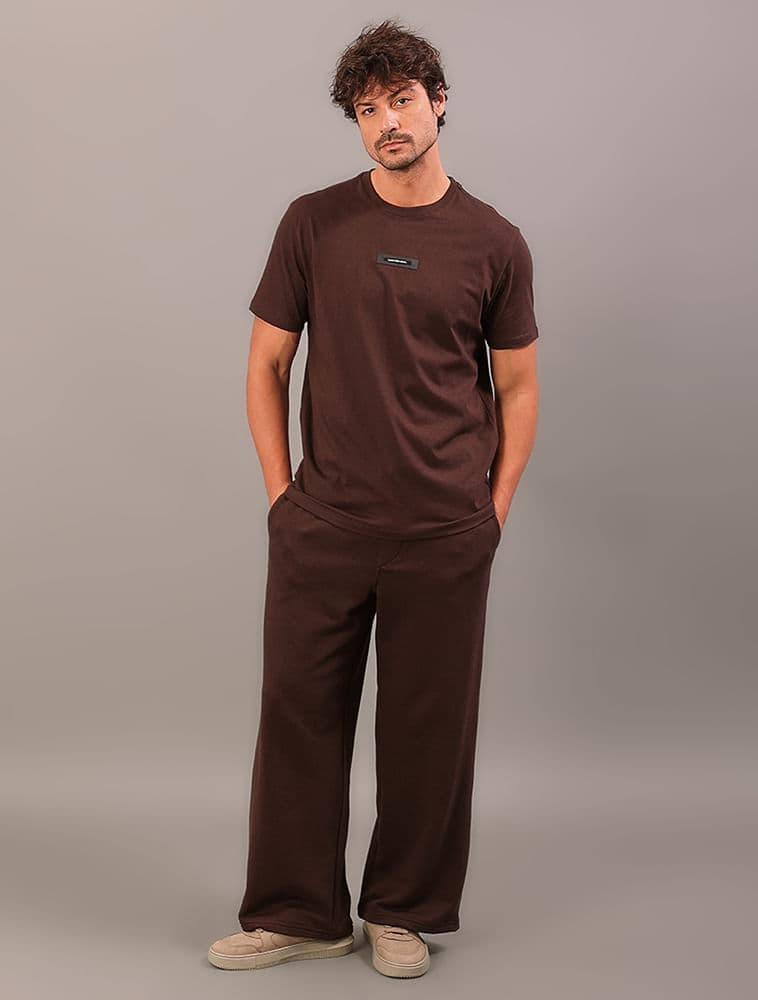 Calça Moletom Straight - Marrom