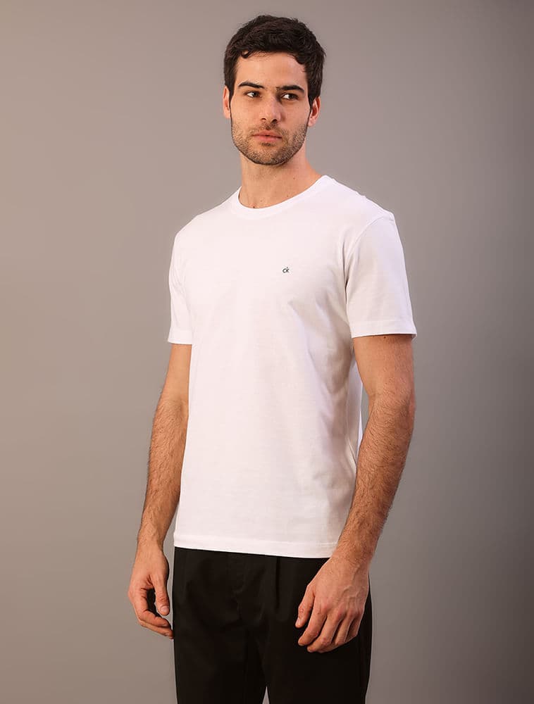 Camiseta Básica em Meia Malha - Branco