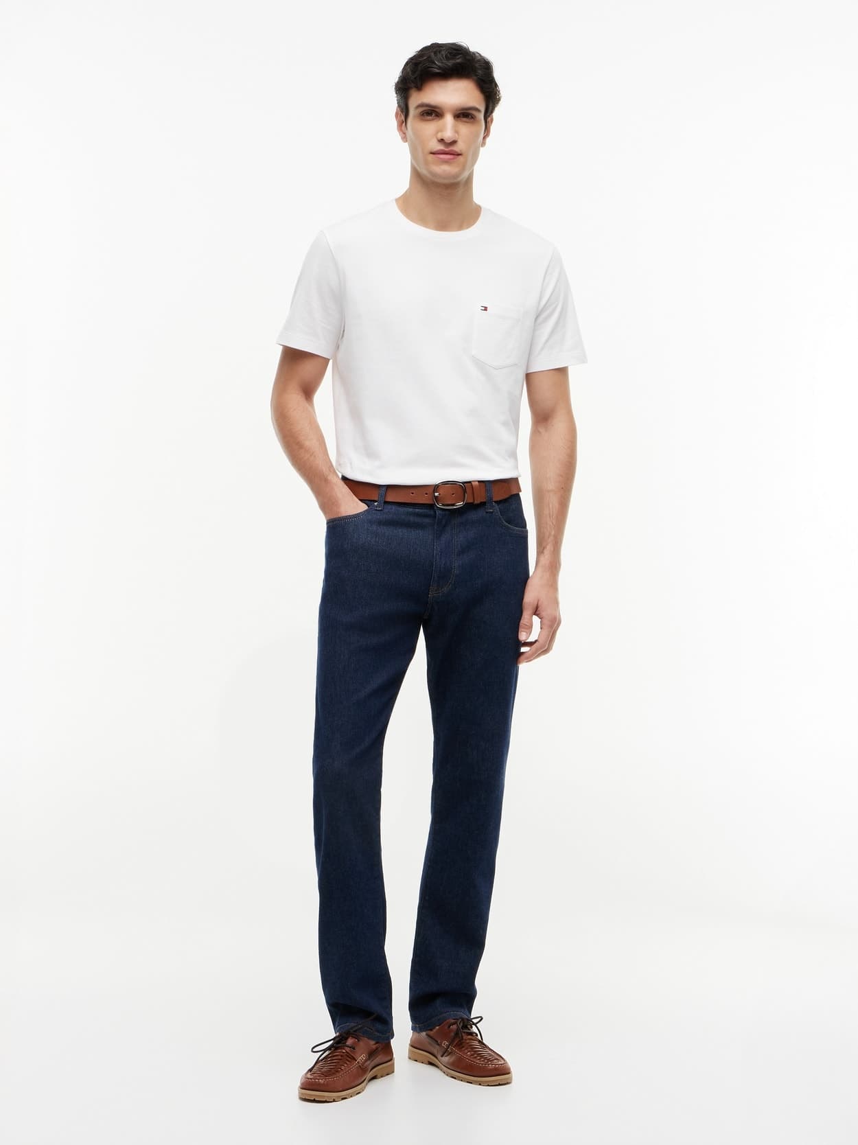 Camiseta Clássica com Bolso - Branco, vista 2