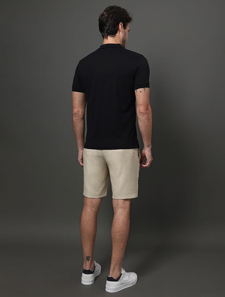 Polo Slim Meia Malha Pima - Preto, vista 2