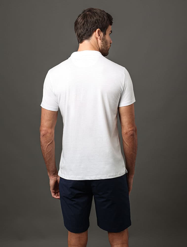 Polo Slim Pima - Branco, vista 2