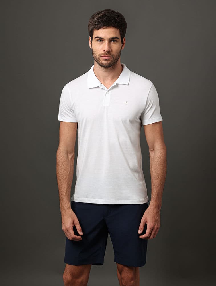 Polo Slim Pima - Branco