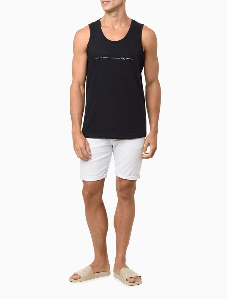Bermuda de Sarja Com Stretch e Barra a Fio - Branco, vista 2