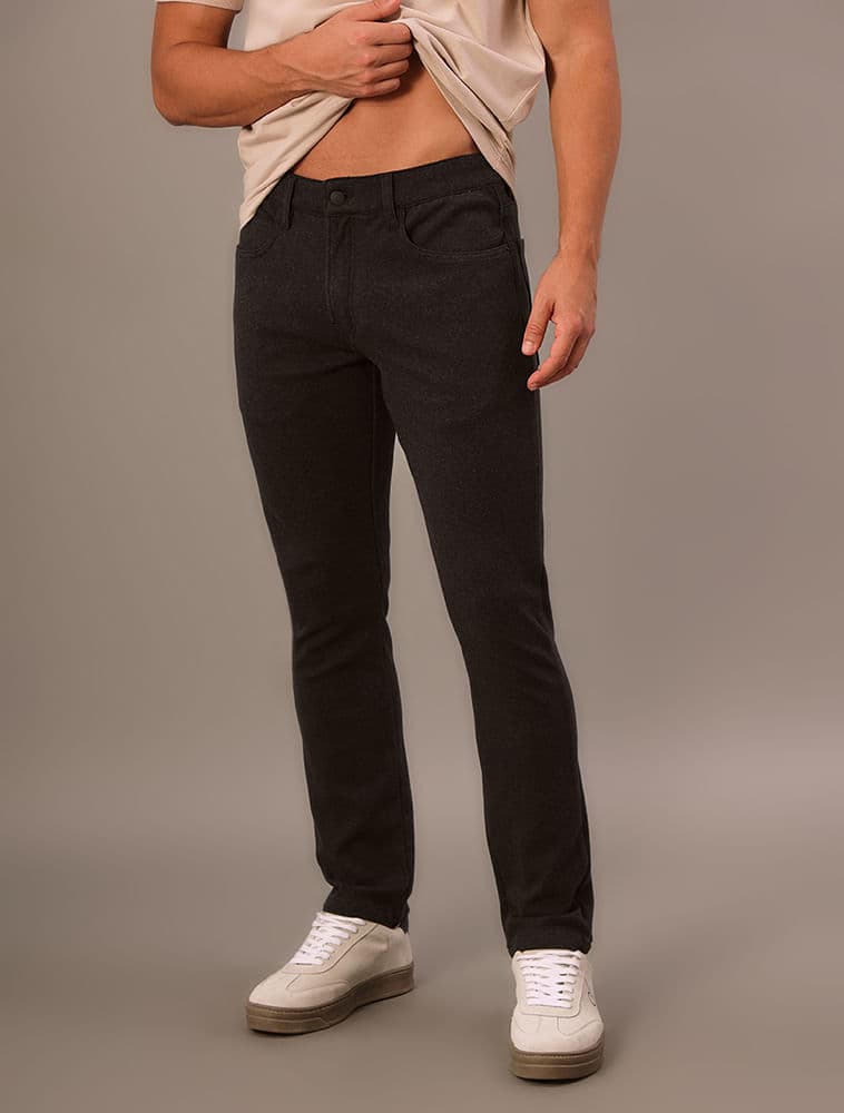 Calça 5 Pockets Moletom Skinny Mescla - Chumbo, vista 2