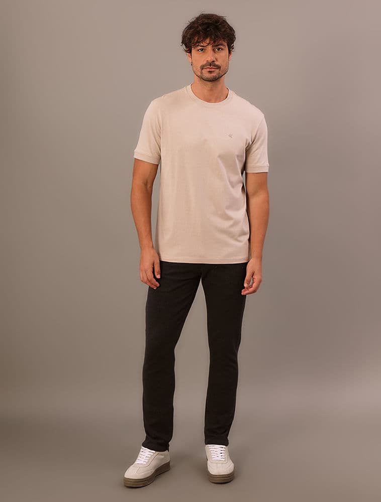 Calça 5 Pockets Moletom Skinny Mescla - Chumbo