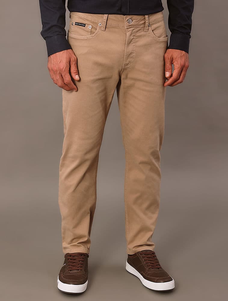 Calça Color Slim Moletom Five Pockets - Caqui Medio, vista 2