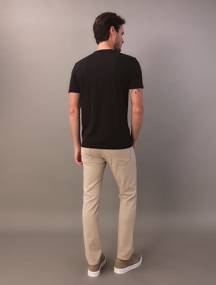 Calça Five Pockets Moletom - Caqui Claro, vista 2