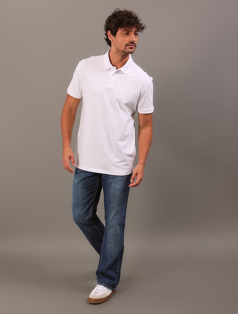 Calça Jeans Boot Cut 5 Pockets - Azul Médio