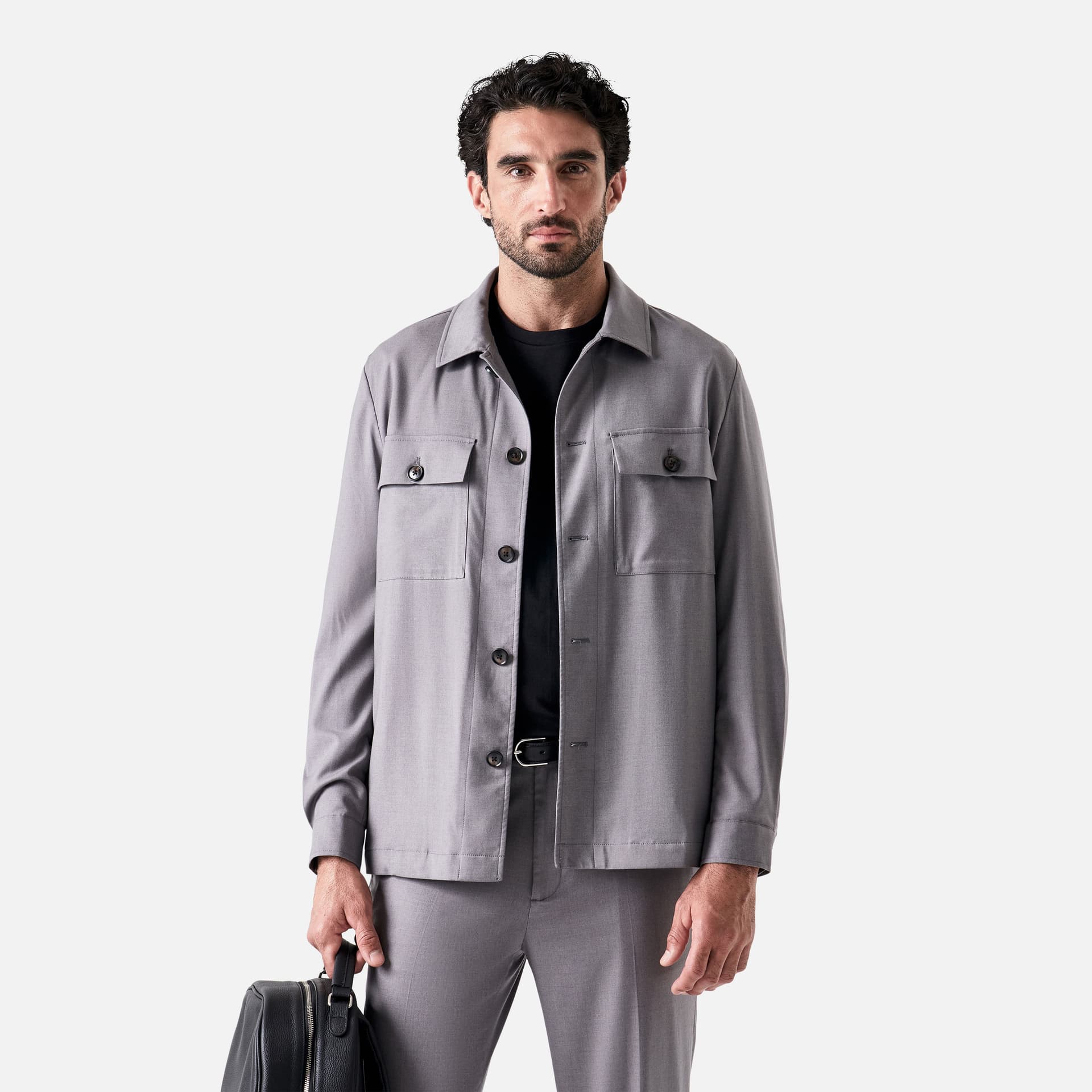 Overshirt Clássica Lã Oficina - Grafite