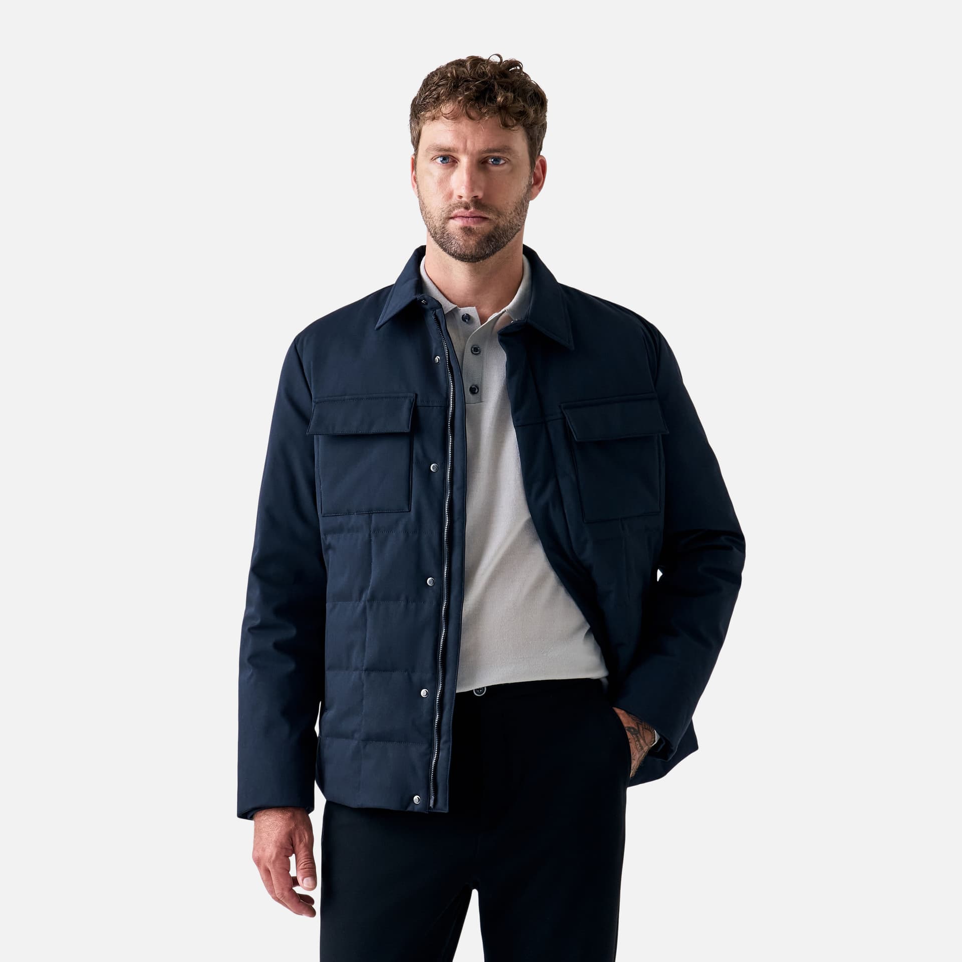 Overshirt Puffer Oficina - Azul Marinho