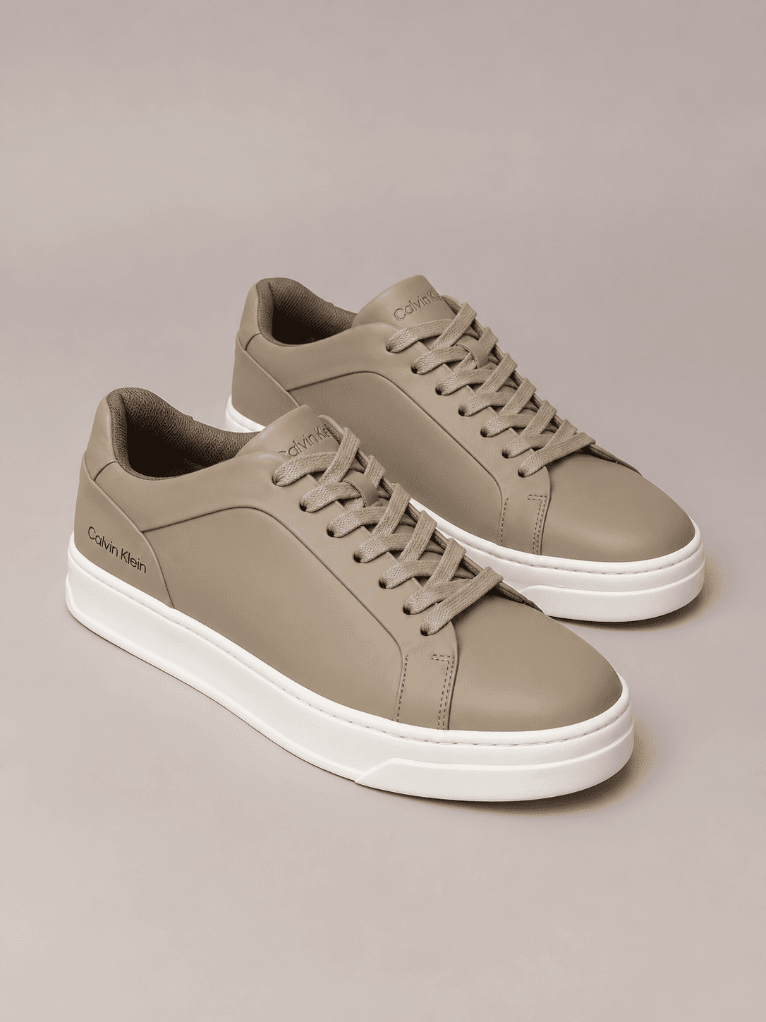 Tênis Couro Calvin Klein - Caqui